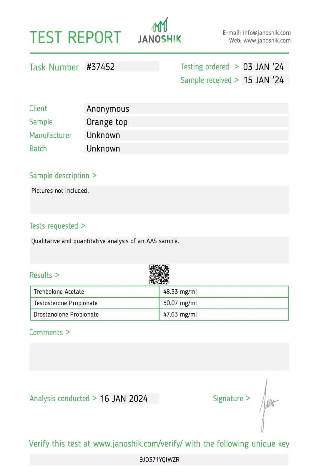 cut stack 150 laboratory test report