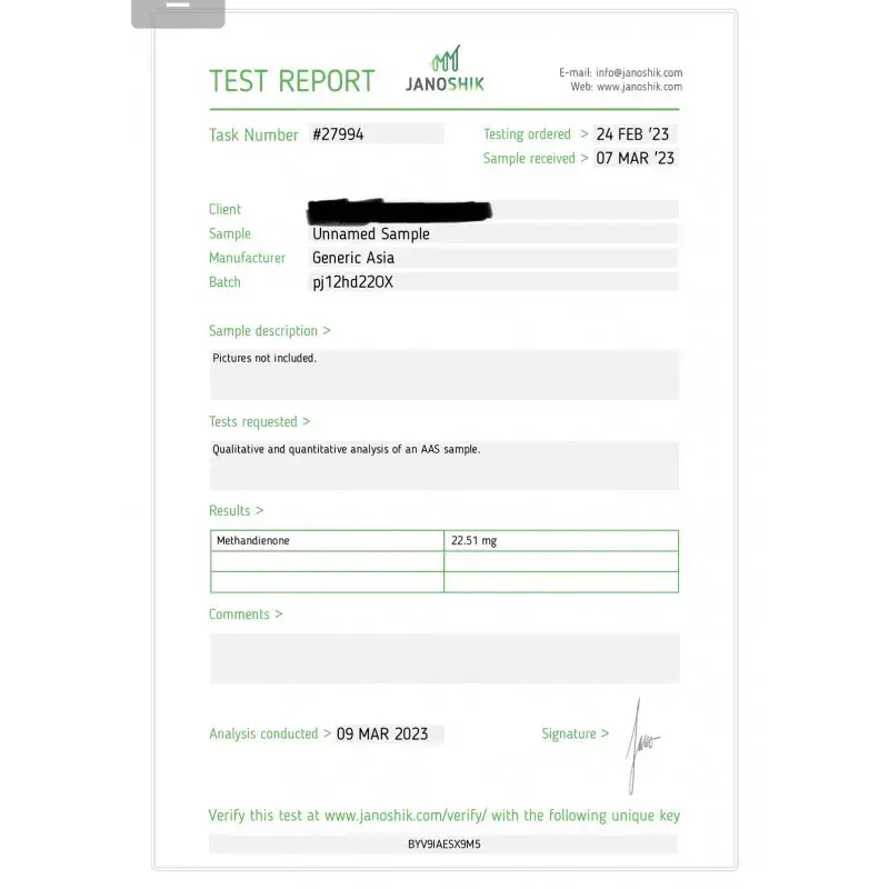 dianabol 25 laboratory test report