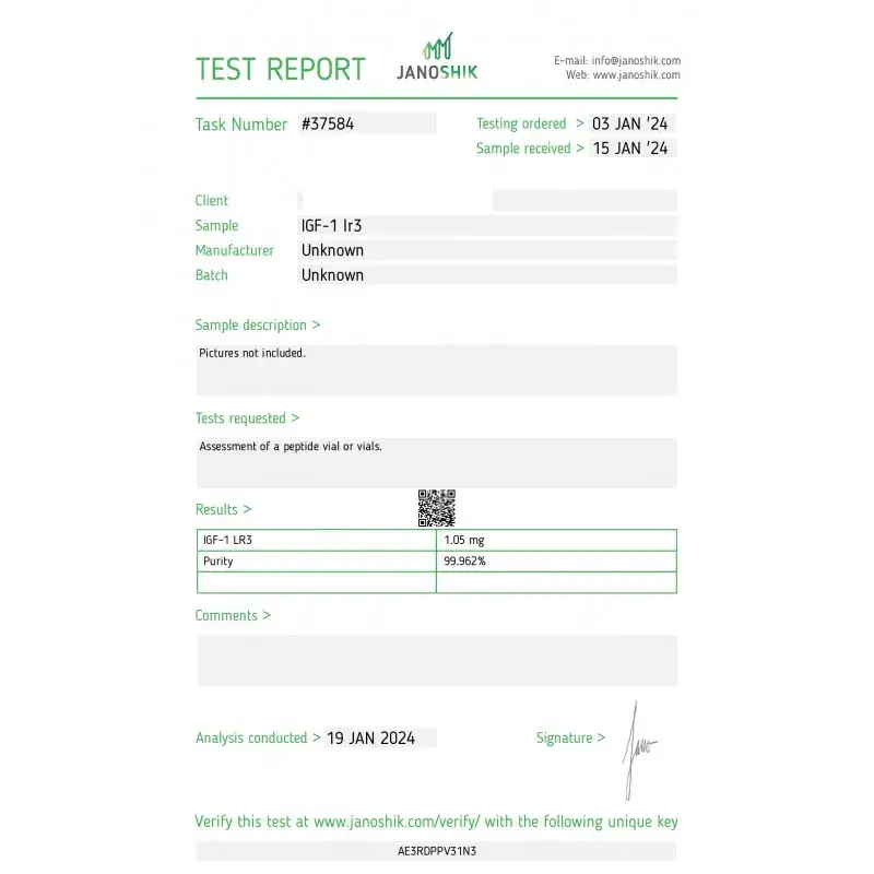igf-1 lr3 laboratory test report