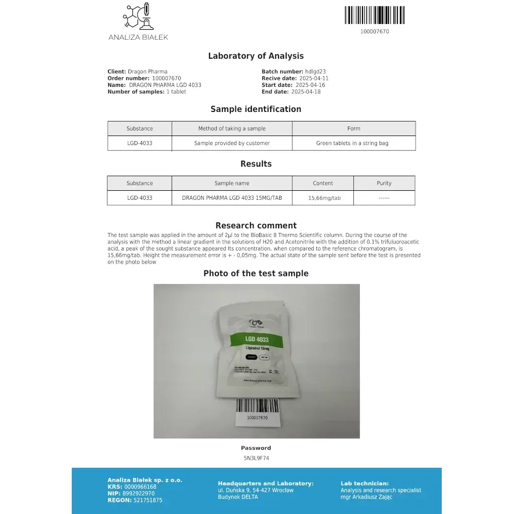 lgd 4033 laboratory test report