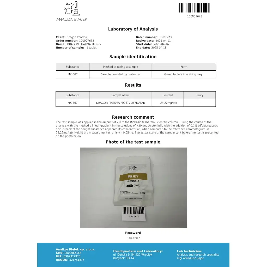 mk 677 laboratory test report