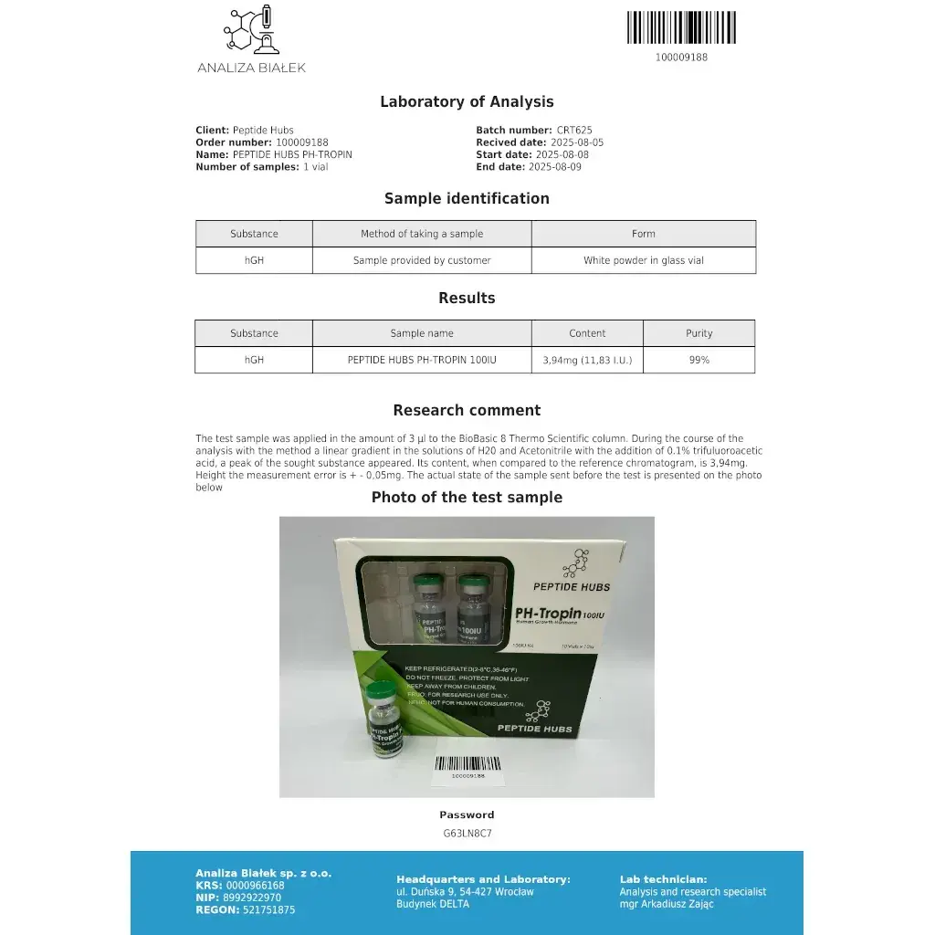 ph-tropin laboratory test report