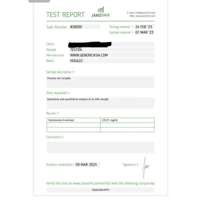 testen laboratory test report
